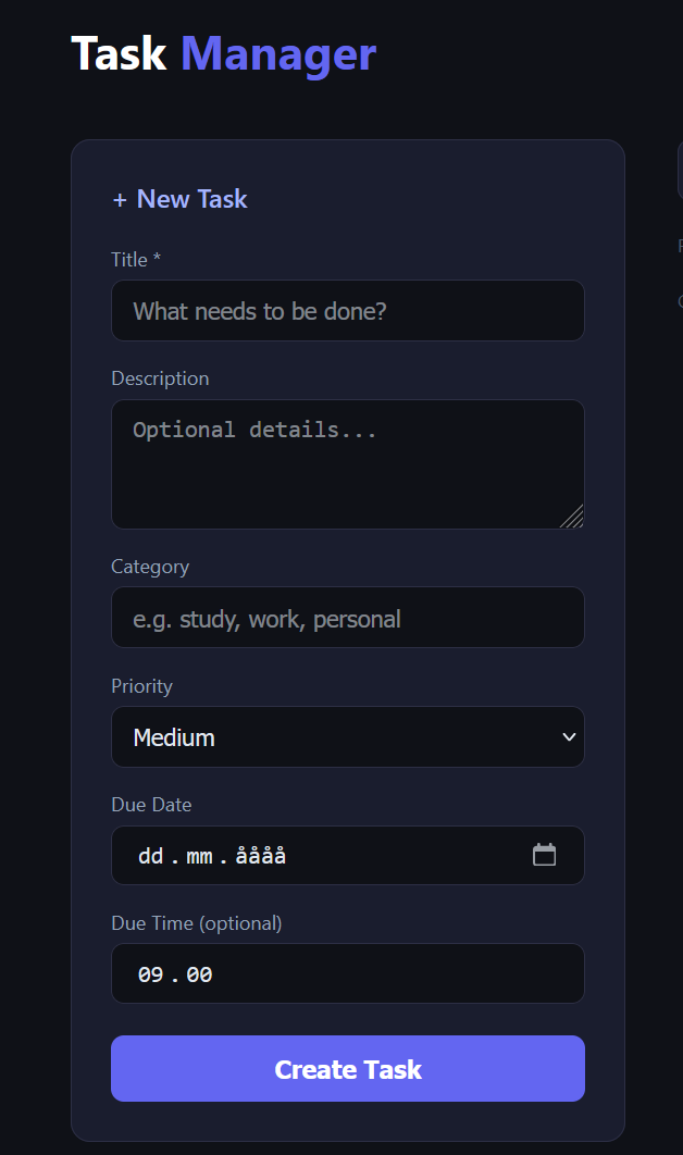 Task Manager API screenshot