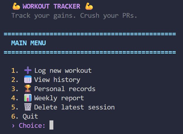Workout Tracker CLI screenshot